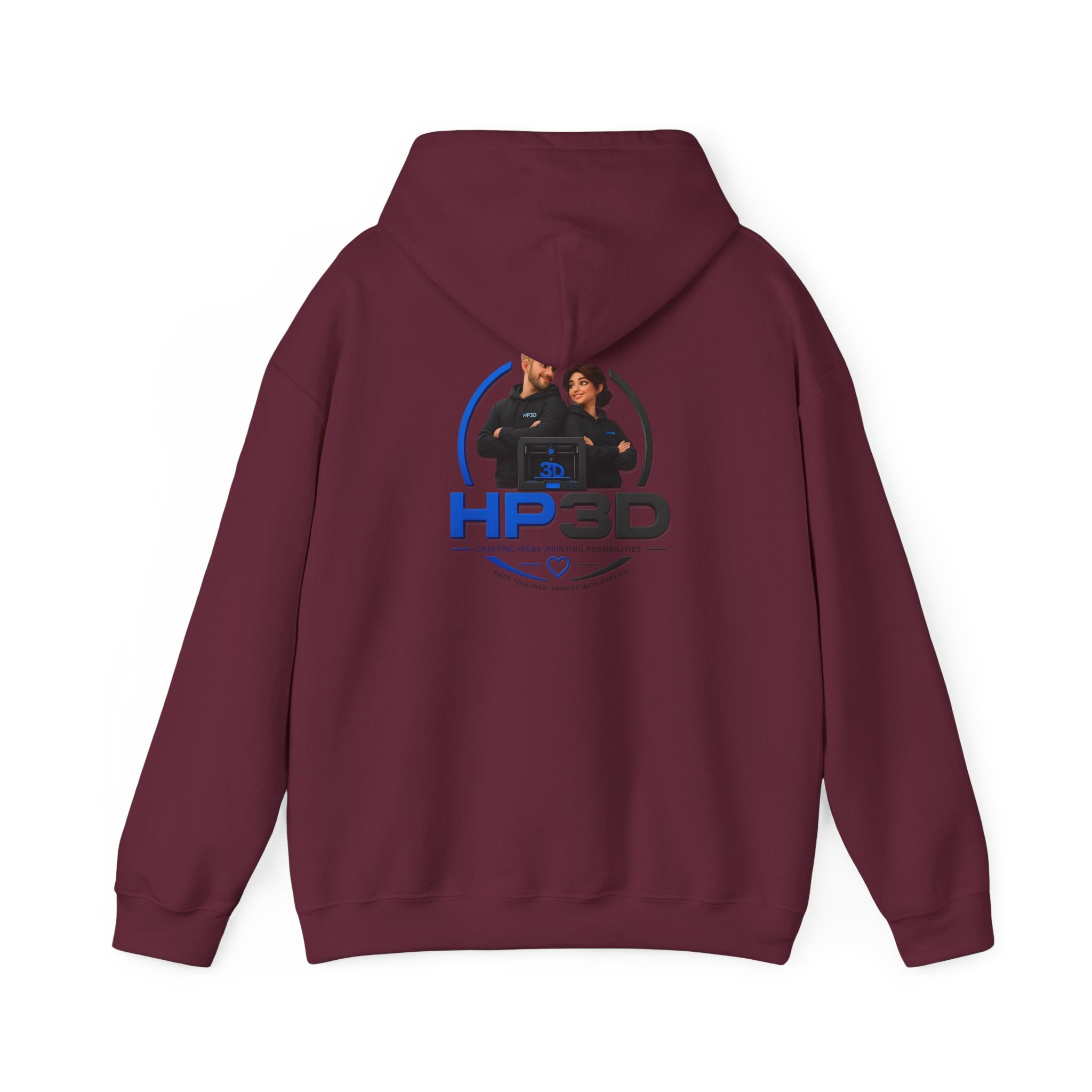 HP3D Photo Logo Hoodie — Custom Couple Portrait Pullover