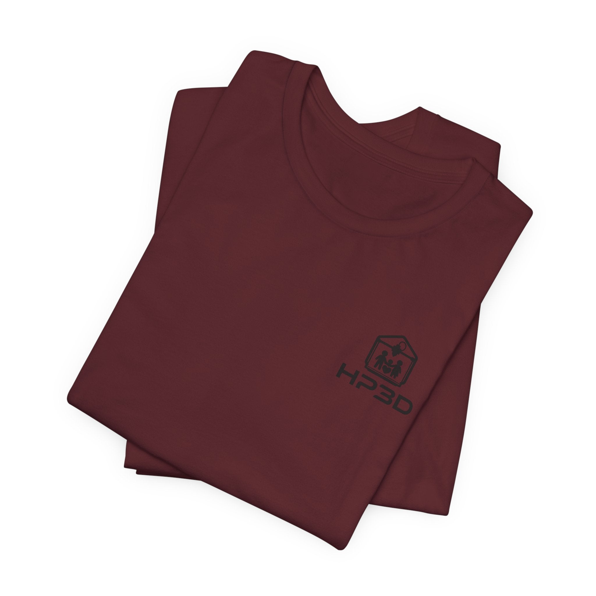 HP3D Logo Heather Grey Tee — Minimal Tech Graphic T-Shirt