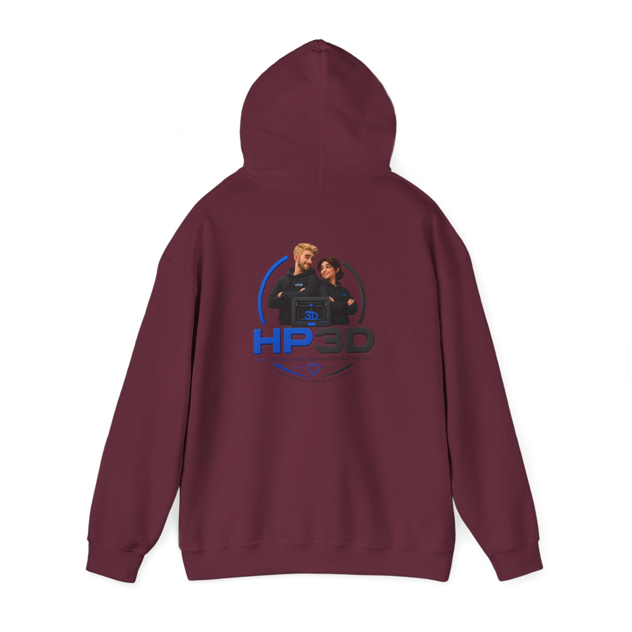 HP3D Photo Logo Hoodie — Custom Couple Portrait Pullover