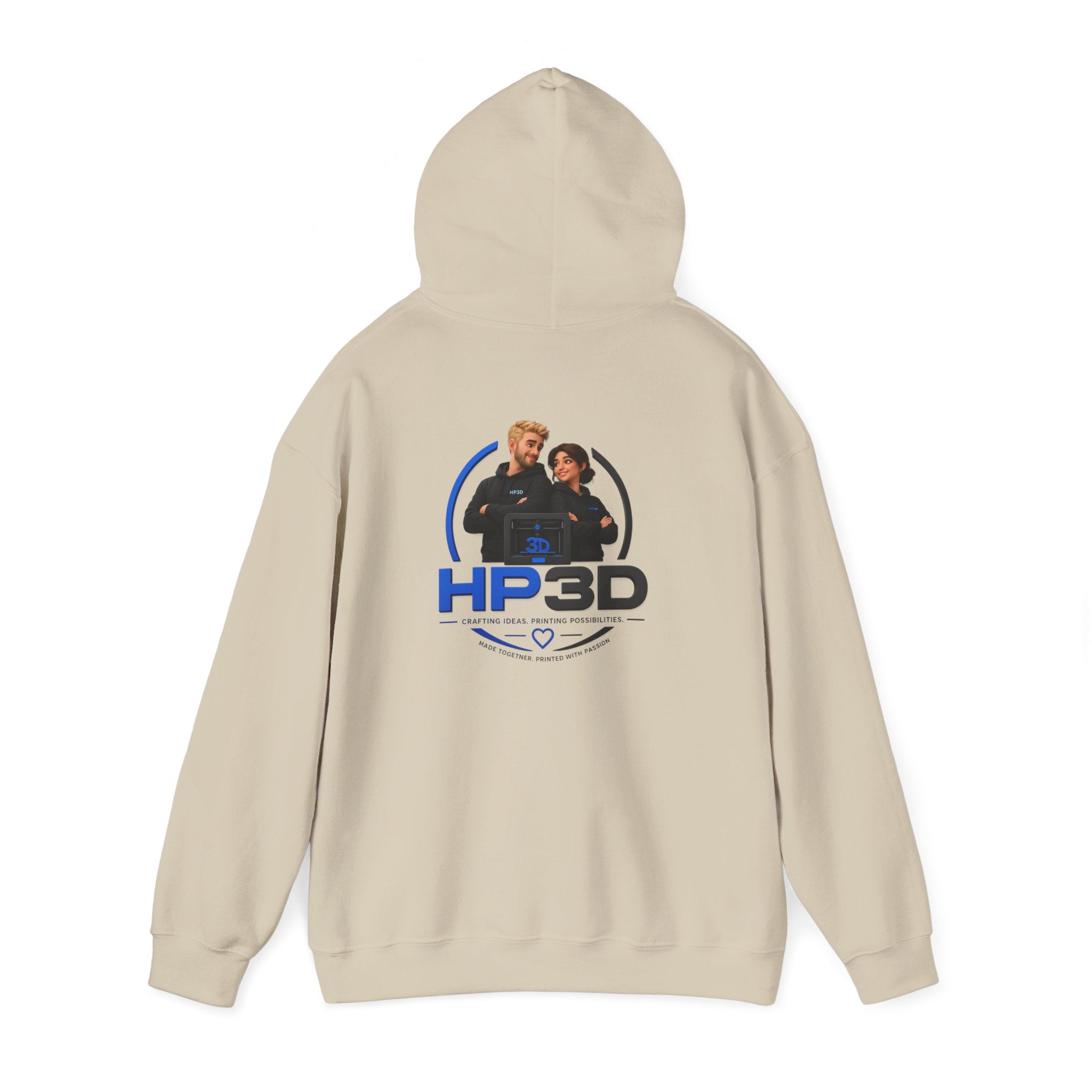 HP3D Photo Logo Hoodie — Custom Couple Portrait Pullover