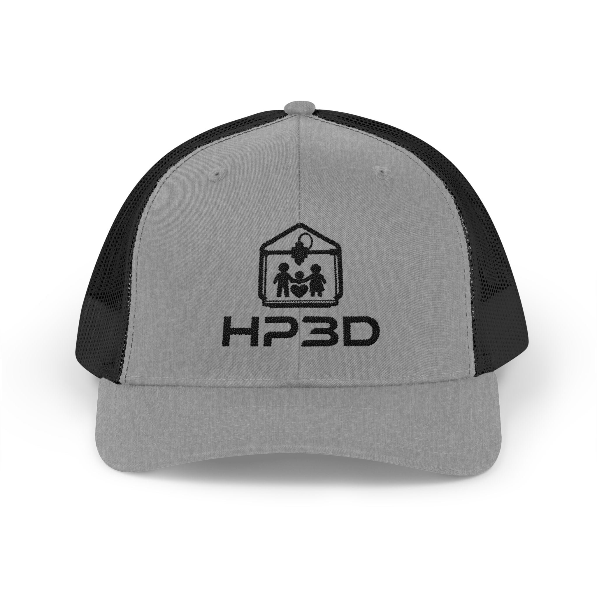 HP3D Logo Trucker Cap – Embroidered Snapback Mesh Hat