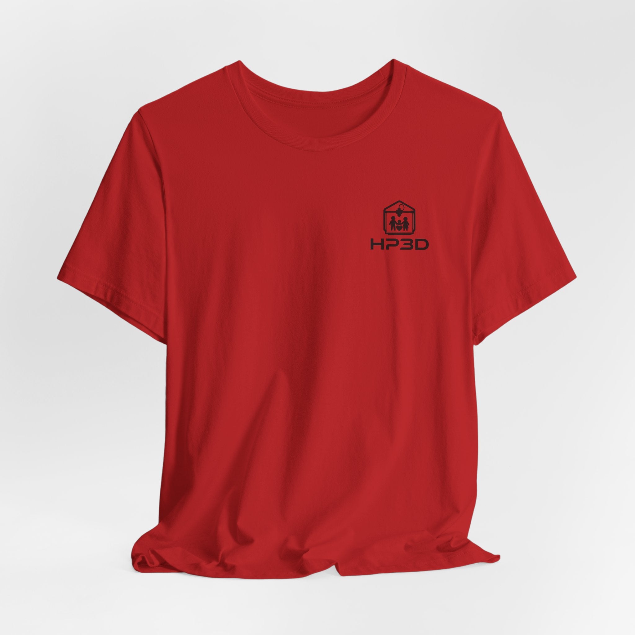 HP3D Logo Heather Grey Tee — Minimal Tech Graphic T-Shirt