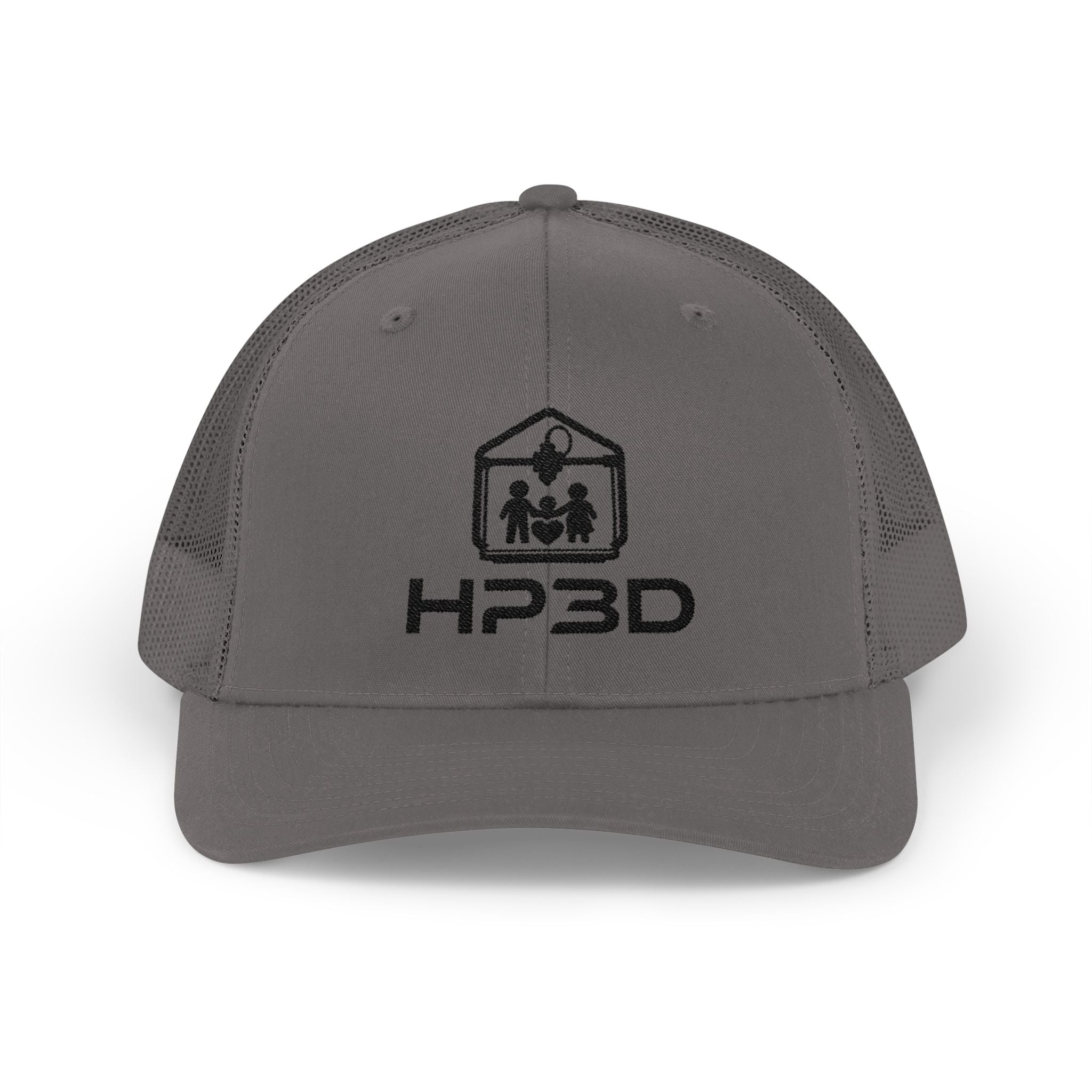 HP3D Logo Trucker Cap – Embroidered Snapback Mesh Hat
