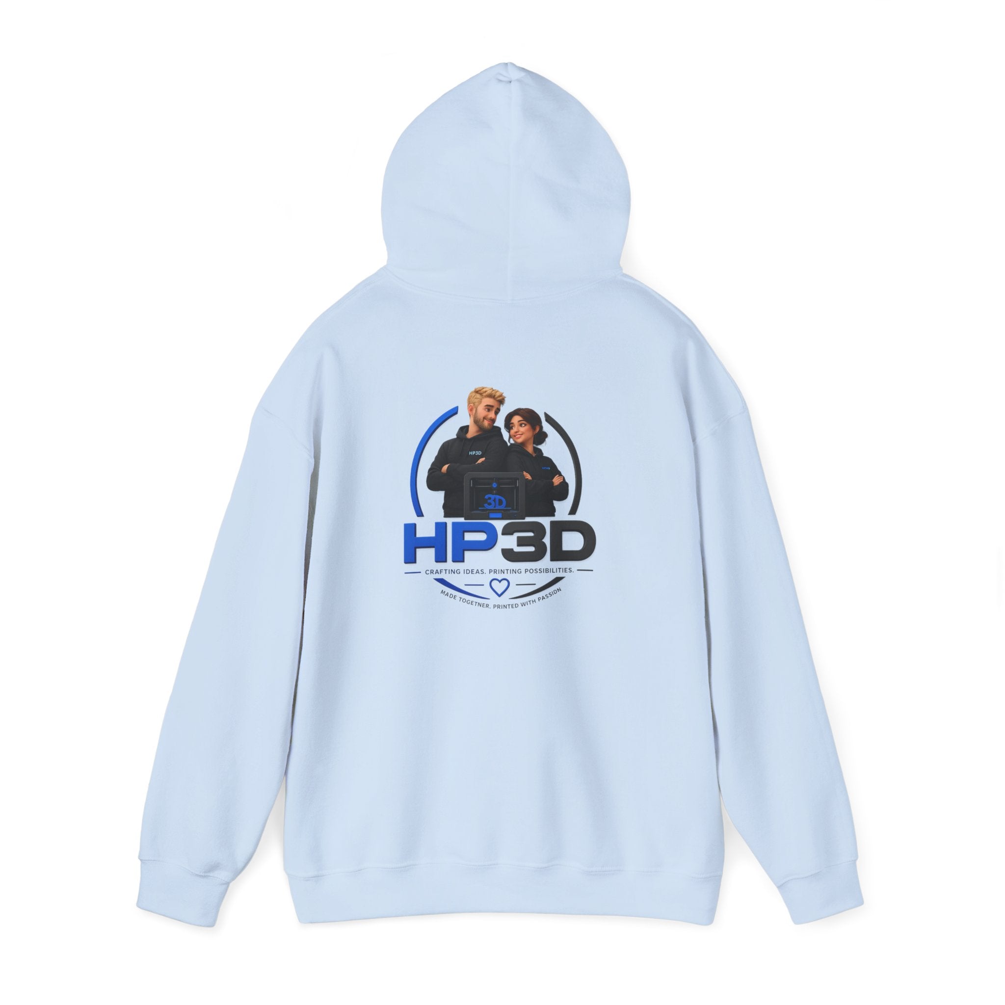 HP3D Photo Logo Hoodie — Custom Couple Portrait Pullover