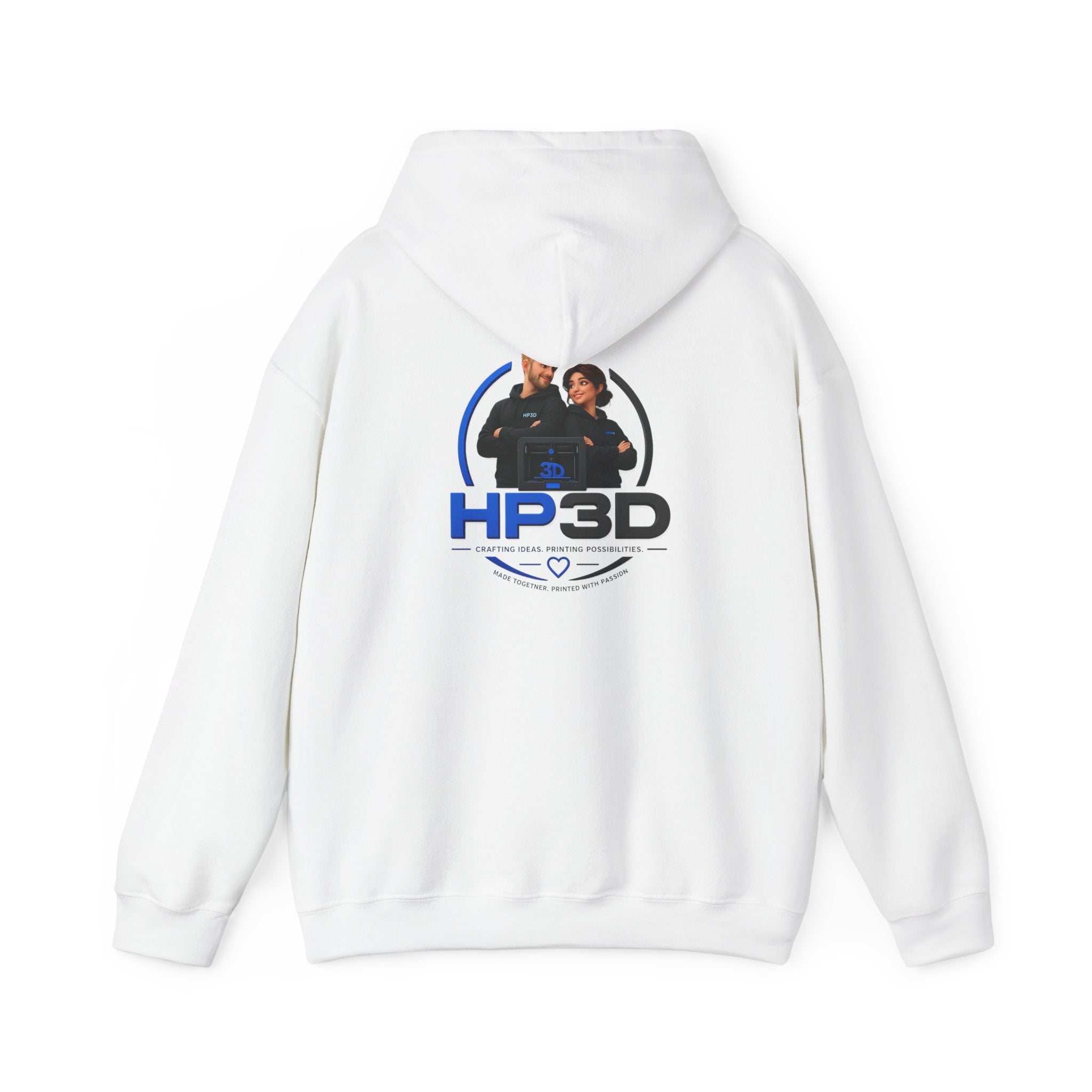 HP3D Photo Logo Hoodie — Custom Couple Portrait Pullover