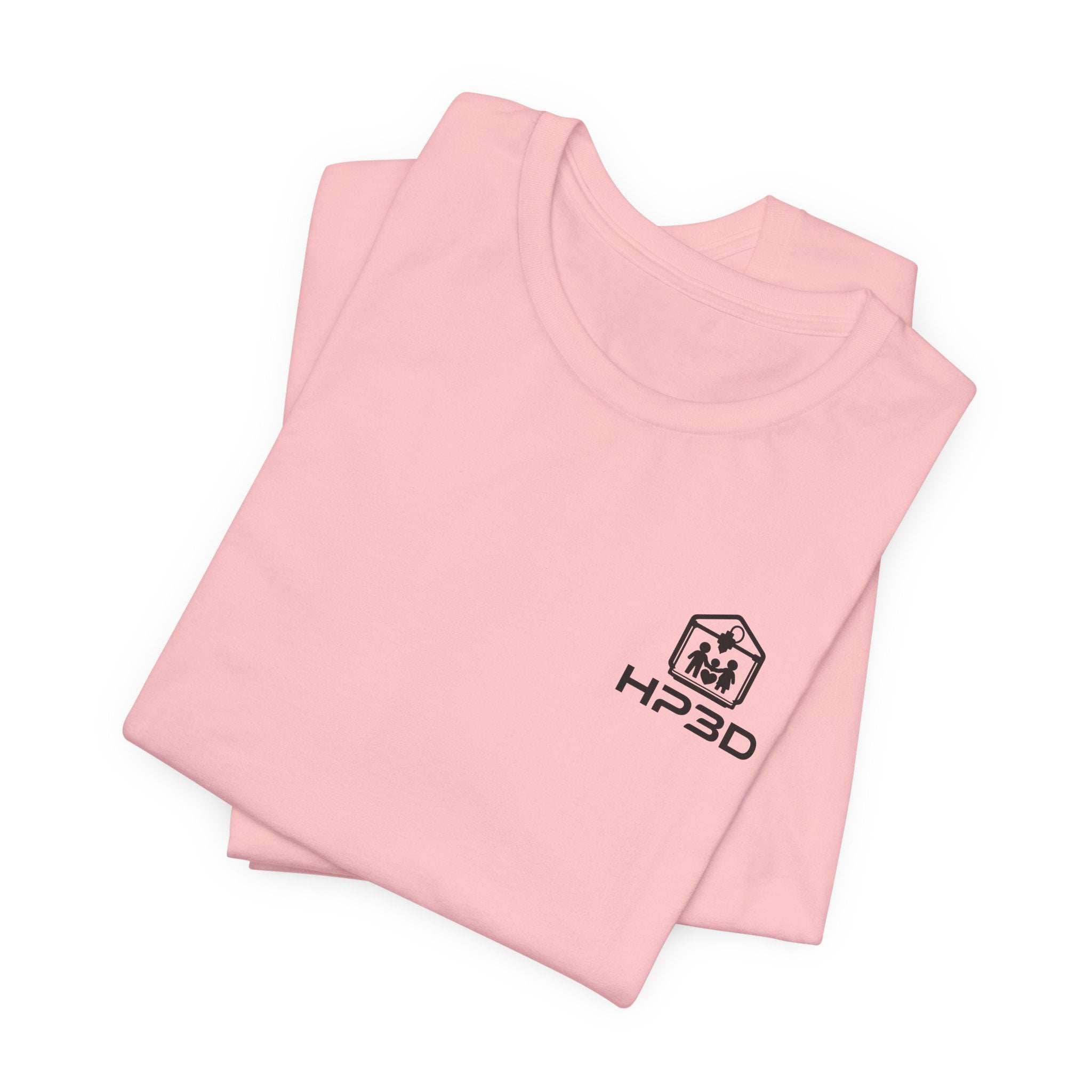 HP3D Logo Heather Grey Tee — Minimal Tech Graphic T-Shirt