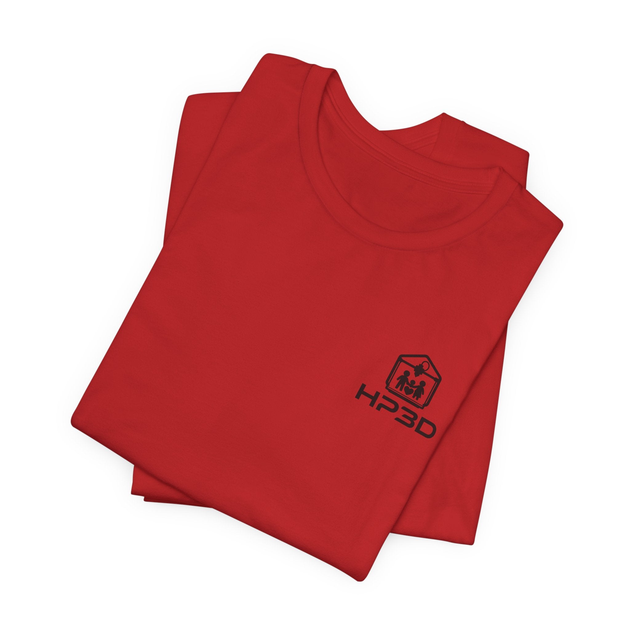 HP3D Logo Heather Grey Tee — Minimal Tech Graphic T-Shirt
