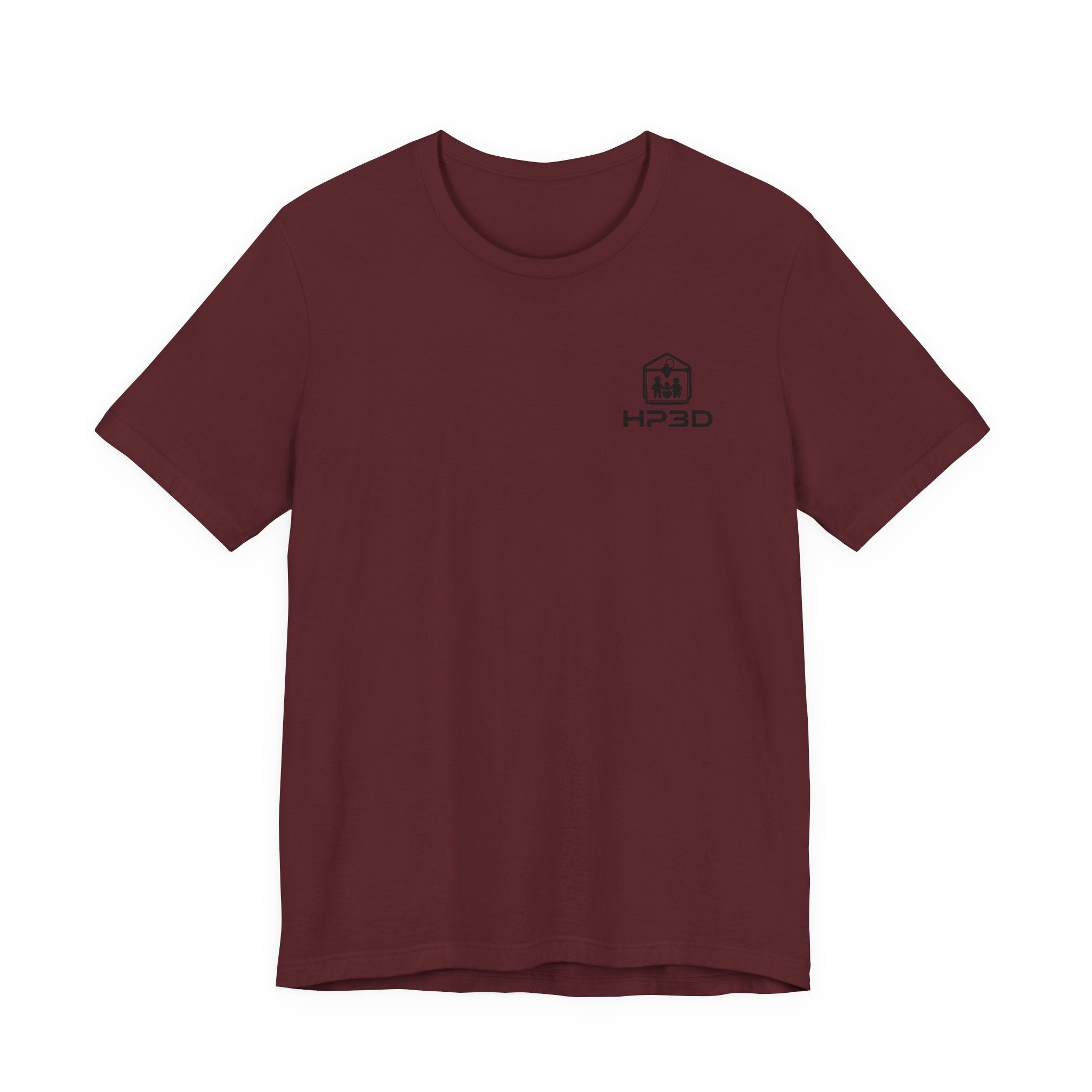 HP3D Logo Heather Grey Tee — Minimal Tech Graphic T-Shirt